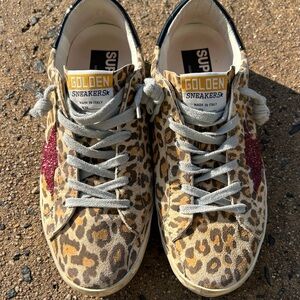 Golden Goose Sneakers Leopard Print Sz 38